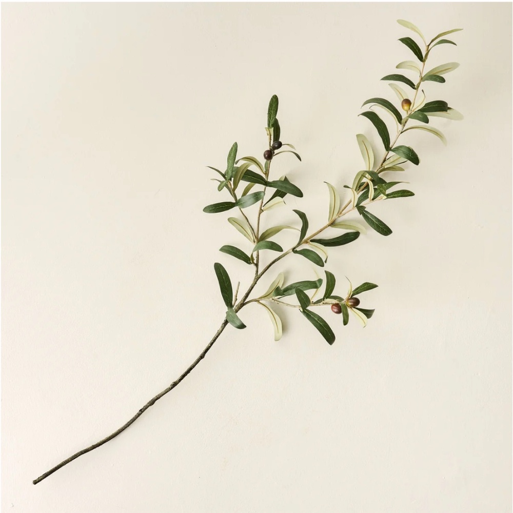 NWT Set of 4 Viral Magnolia Faux Olive Leaf Stem 37" H